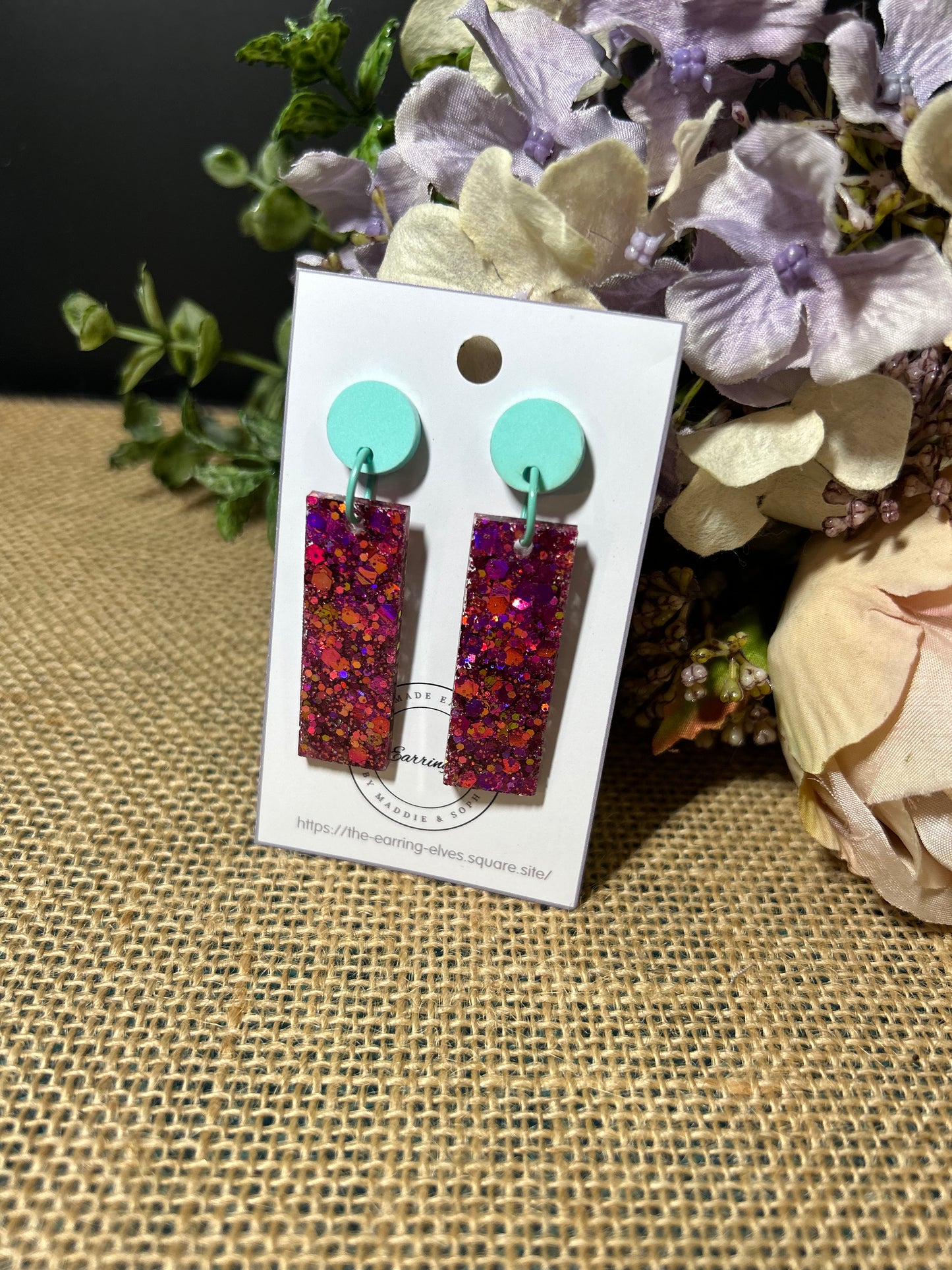 Holo Pink Turquoise Bliss Dangles