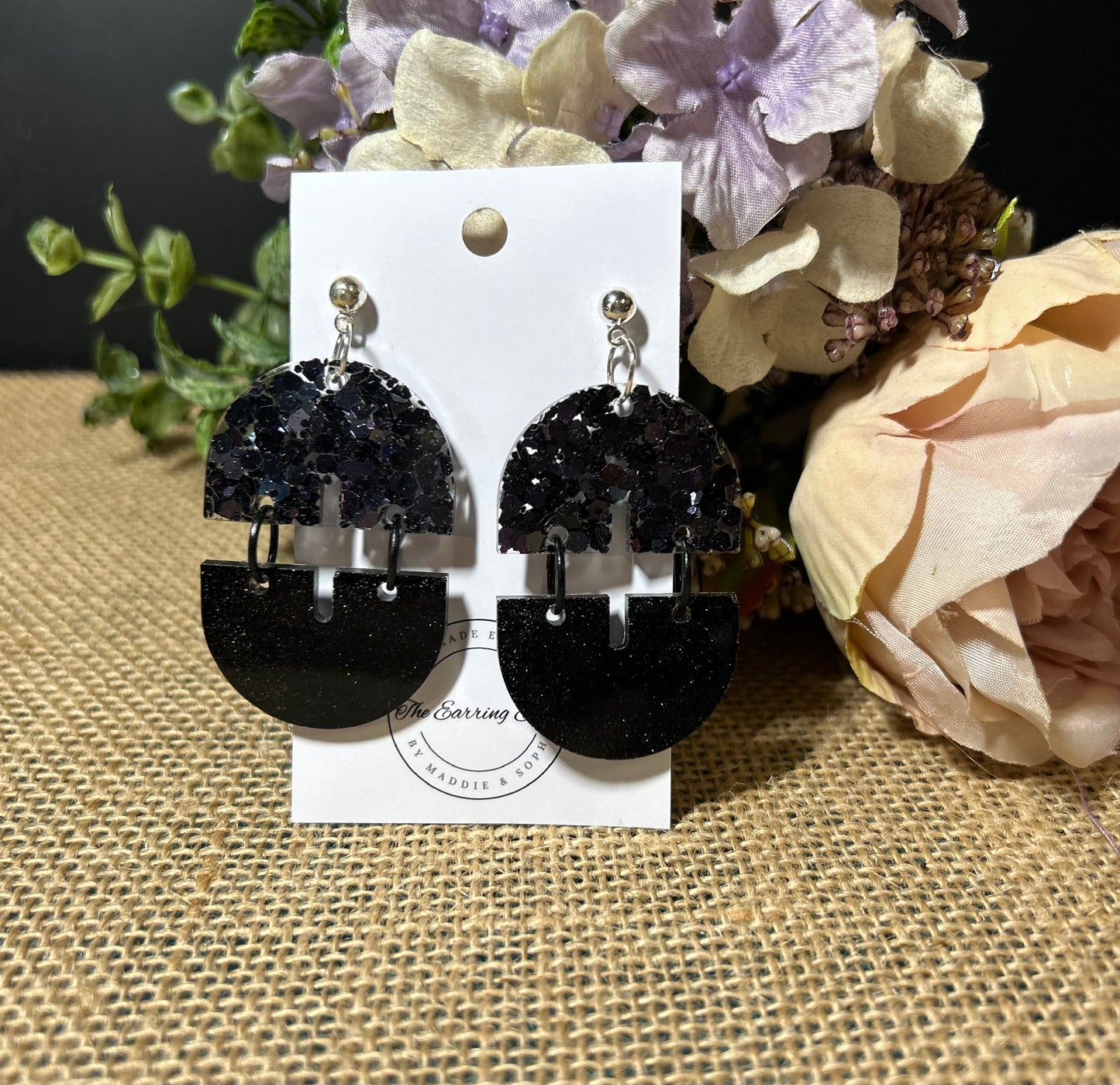 Midnight Glamour Split Circle Dangles