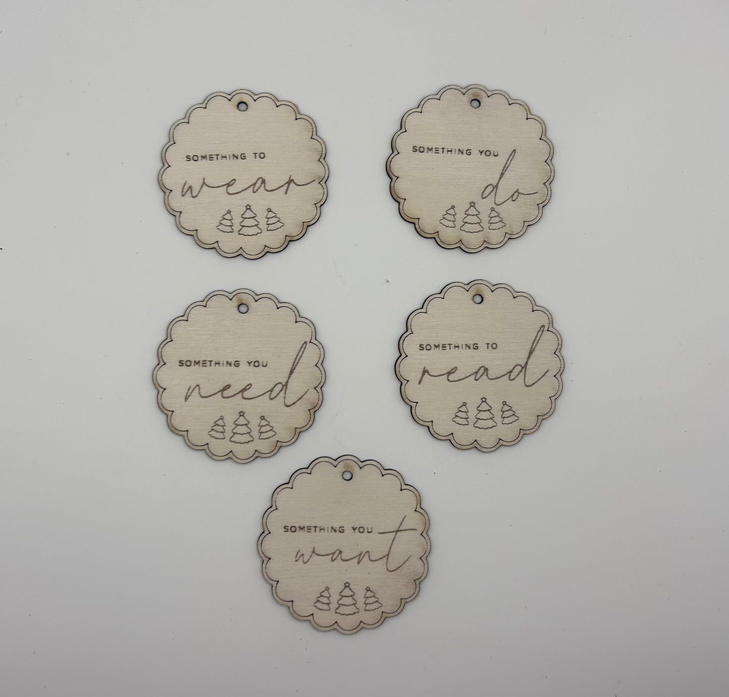 Reusable gift tag set of five- customisable