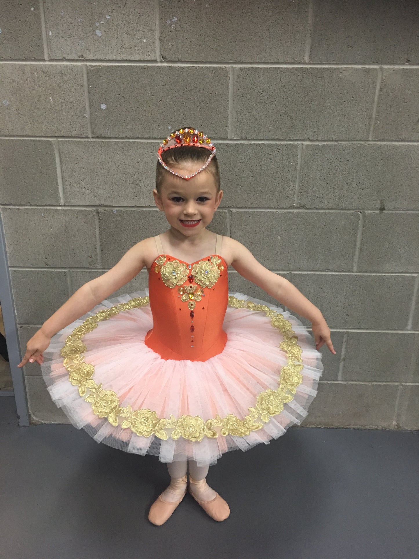 Child’s S4 peach Tutu & Tiara