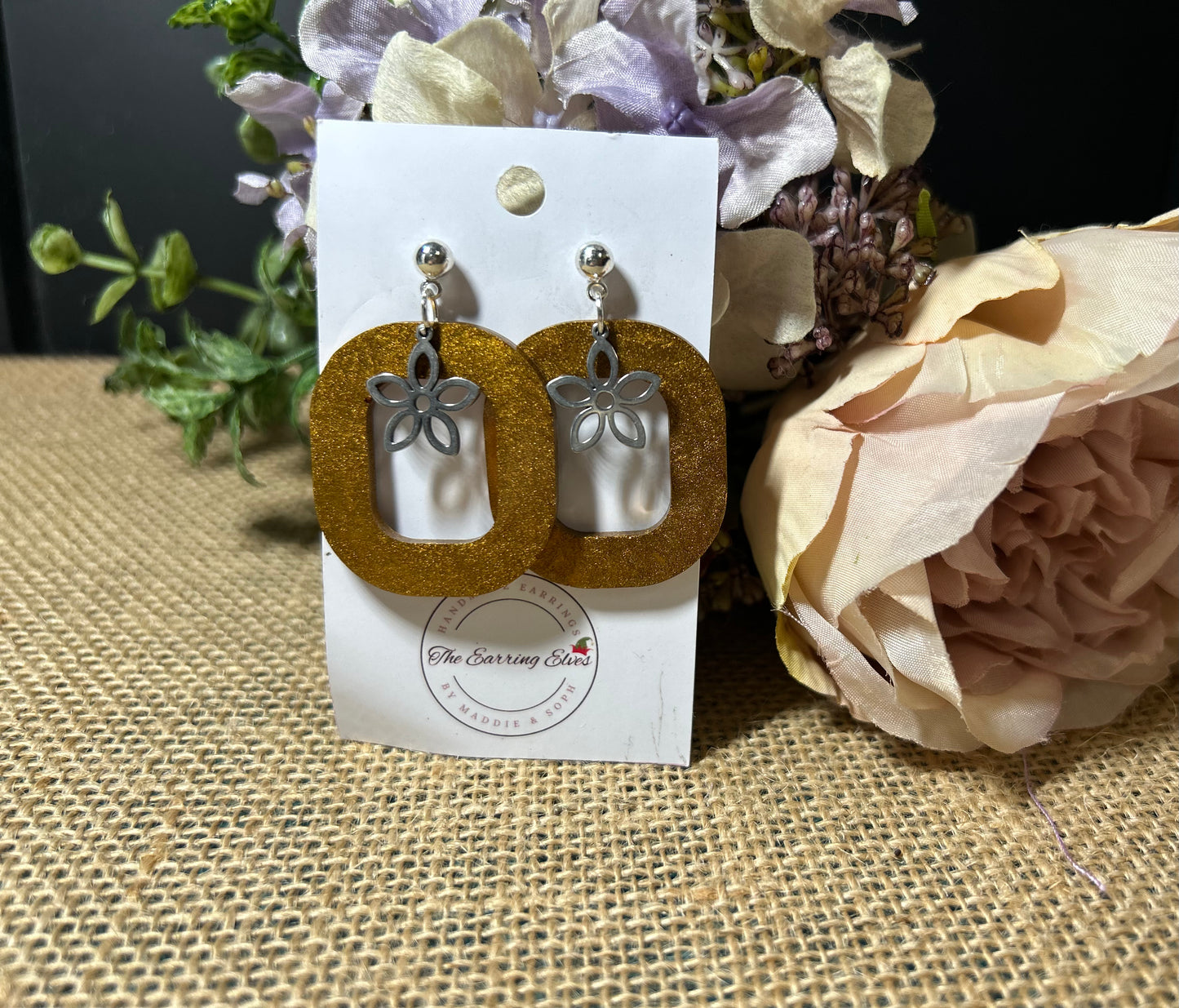 Gilded Bloom Hoop Dangles