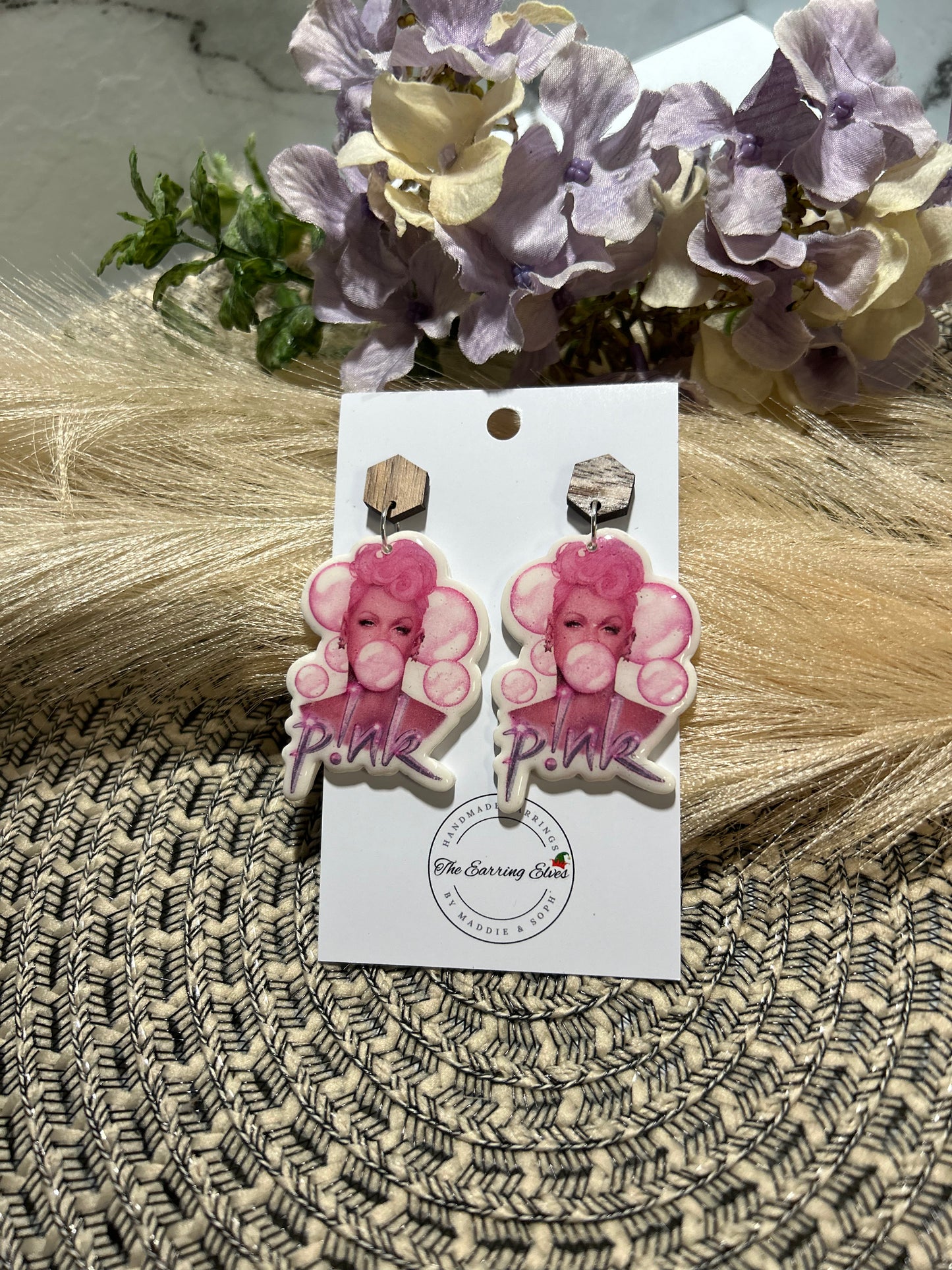 P!nk summer carnival Polymer Clay dangles