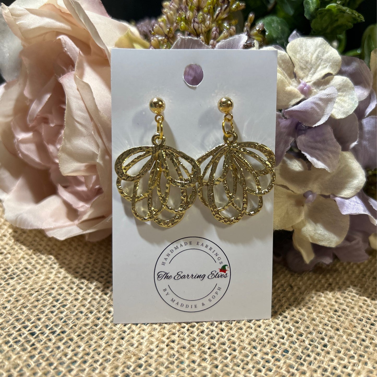 Golden Blossom Dangle Earrings