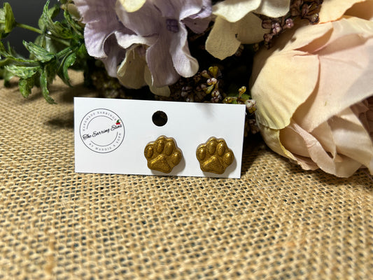 Twinkle Paws Gold Sparkle Studs