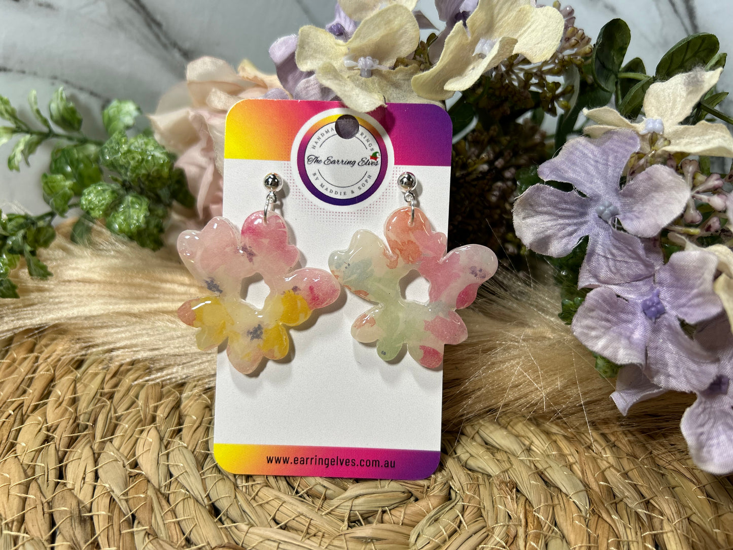 Watercolour Blossom Dangles