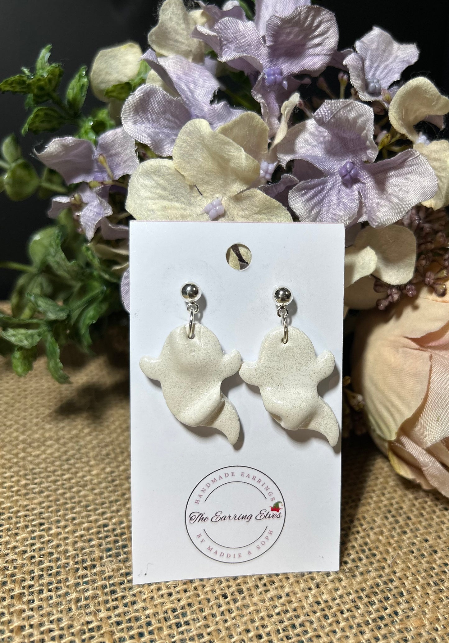 Whimsical Frost Ghost Dangles