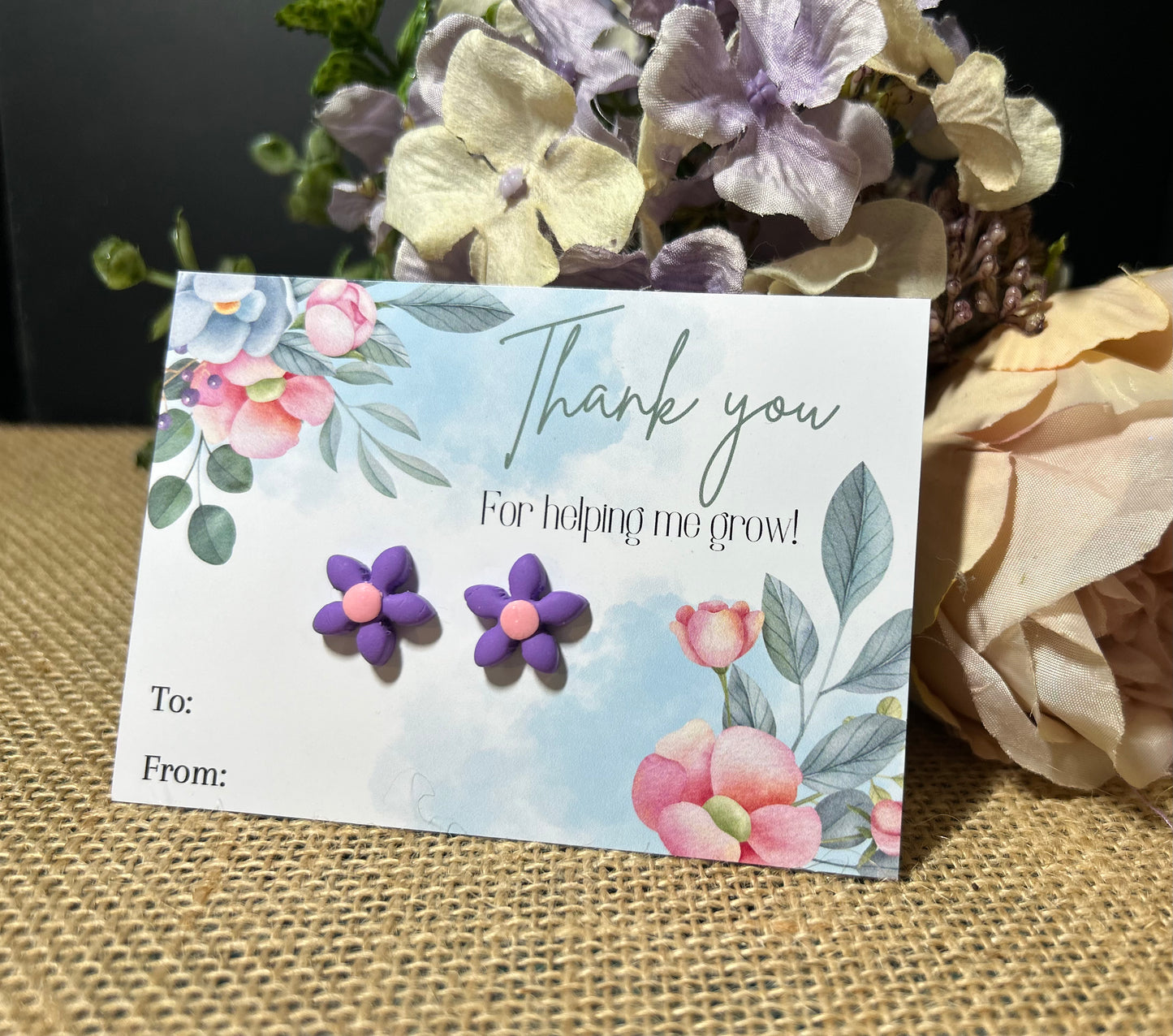 Teachers Gift Floral Stud Sets