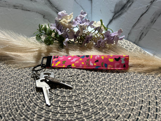 Pink Glitz Safari Key Fob Wristlet