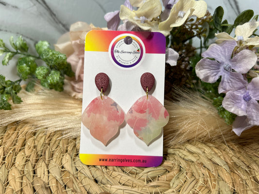 Burgundy Blooms Watercolour Dangles