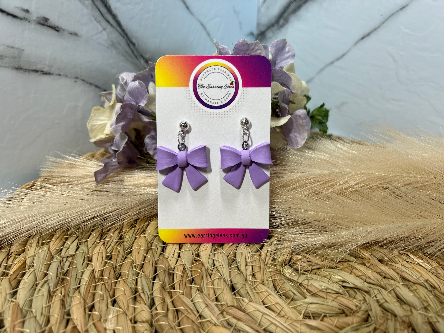 Lilac Dream Bow dangles