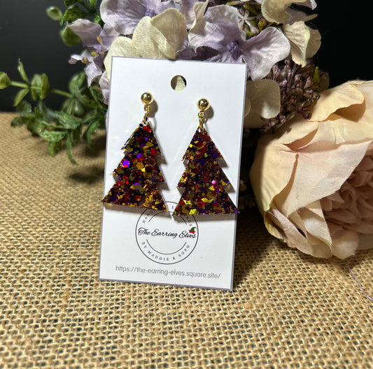 Regal Garnet Glisten Christmas Tree dangles