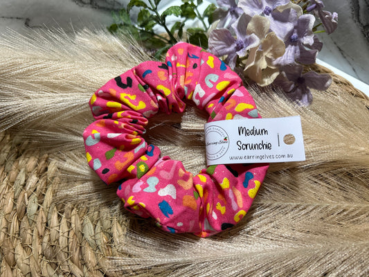 Pink Glitz Safari medium scrunchie