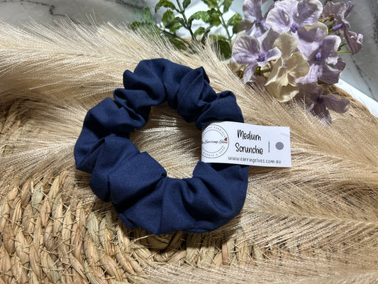 Navy medium Scrunchie