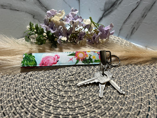 Flamingo Fiesta Key Fob Wristlet