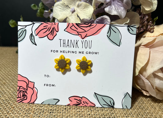 Teachers Gift Floral Stud Sets