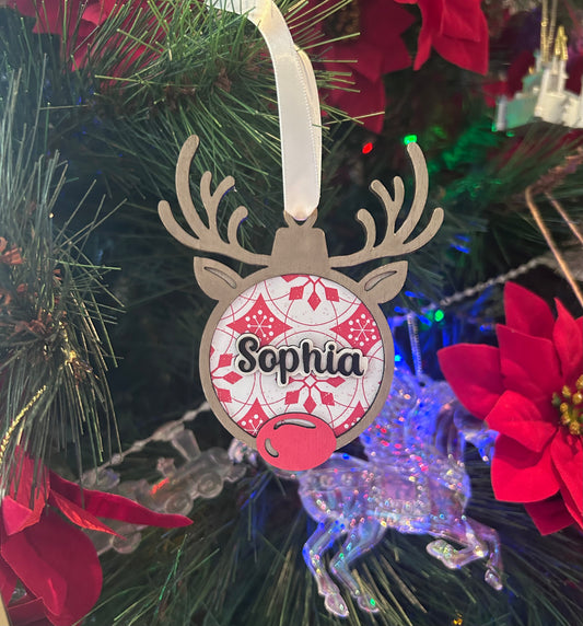 Personalised Reindeer ornaments