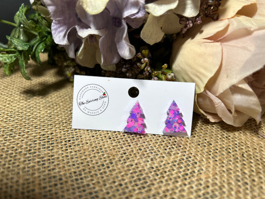 Pastel Glitter Dream Christmas Tree studs