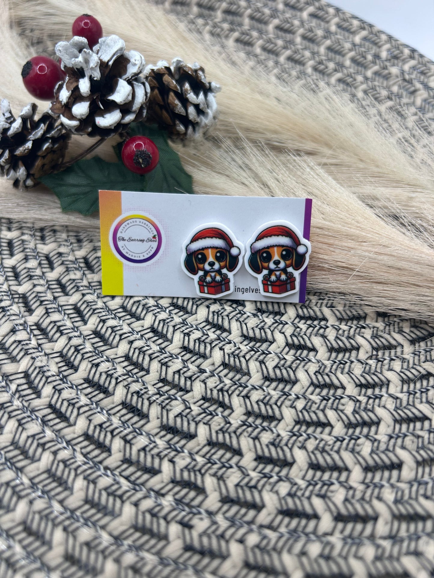 Christmas Beagle Studs