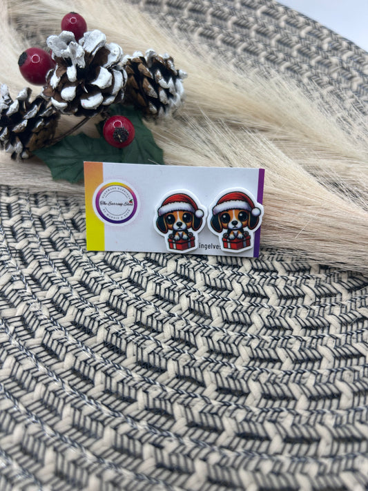 Christmas Beagle Studs