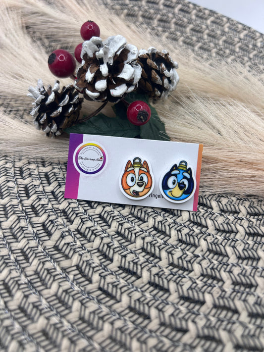 Bingo & Bluey Bauble Studs