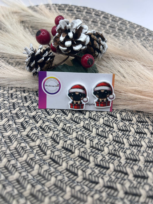 Christmas Pug Studs