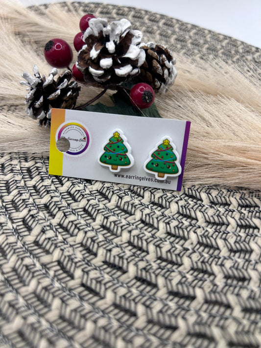 Cute Christmas Tree Studs
