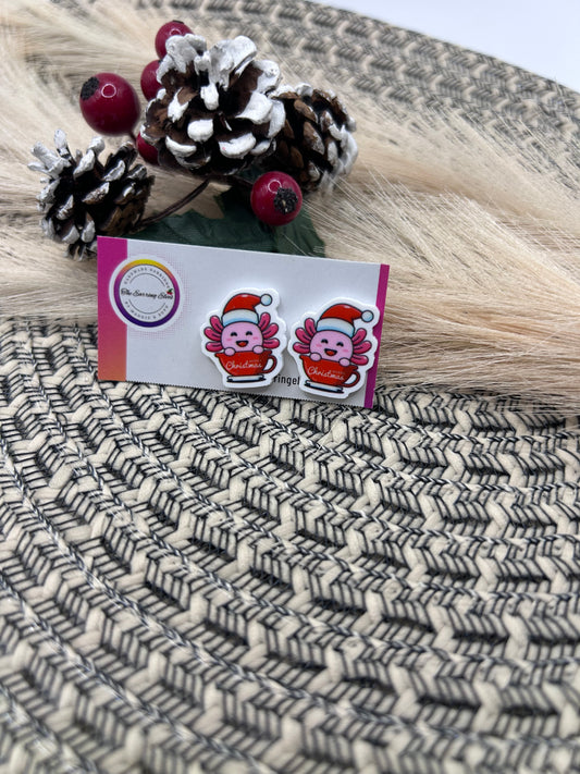 Christmas Axolotl Studs